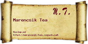 Marencsik Tea névjegykártya